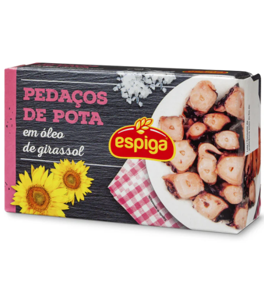 Pedaços de Pota em Óleo de Girassol