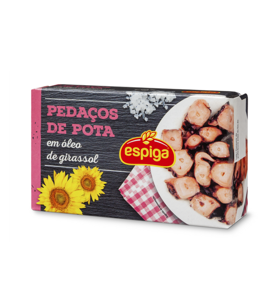 Pedaços de Pota em Óleo de Girassol